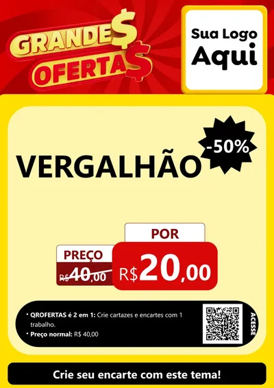 Modelo de Cartaz para Cartaz A4 Vertical com o tema Grandes Ofertas para Ferragens