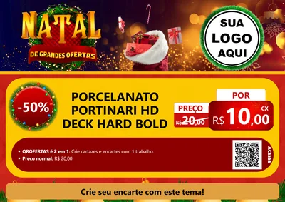 Modelo de Cartaz para Cartaz A4 Horizontal com o tema Natal de Grandes Ofertas para Pisos e revestimentos