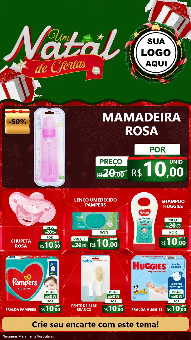 Modelo de Rede Social para Stories com o tema Um Natal de Ofertas para Bebês