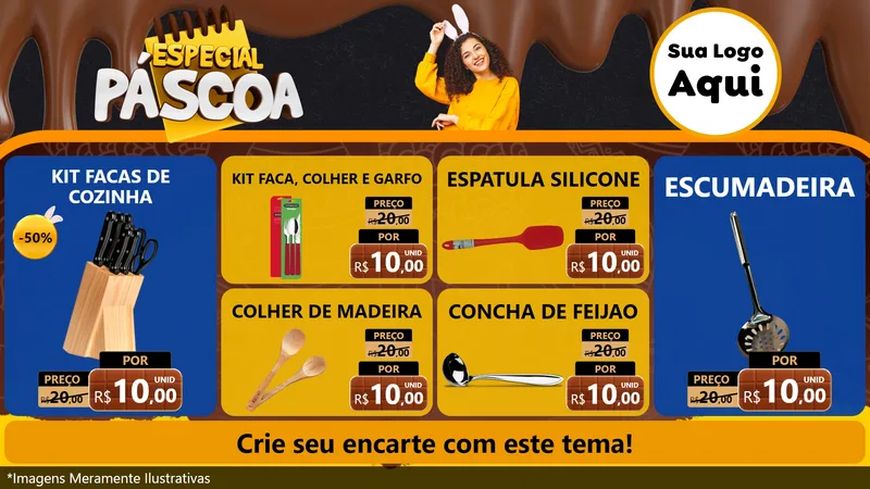 Modelo de TV para TV Horizontal com o tema Especial Páscoa para Utilidades Domésticas