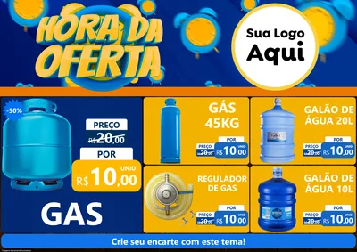 Modelo de Encarte para Encarte A4 Horizontal com o tema Hora da Oferta para Água e gás
