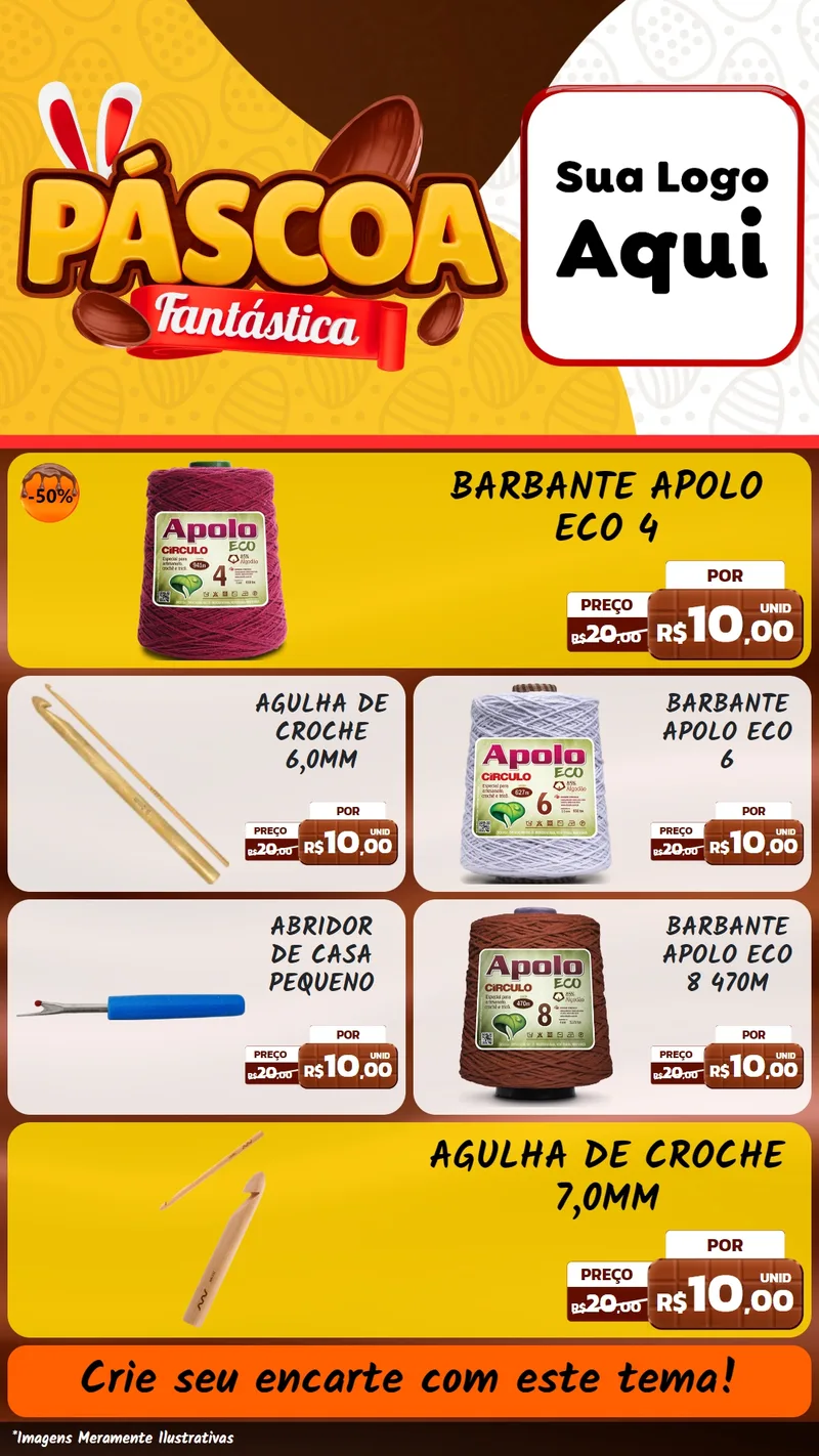 Modelo de TV para TV Vertical com o tema Páscoa Fantástica para Armarinho e Aviamentos