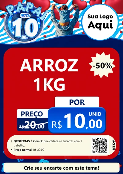Modelo de Cartaz para Cartaz A4 Vertical com o tema Papai Nota 10 para Supermercado