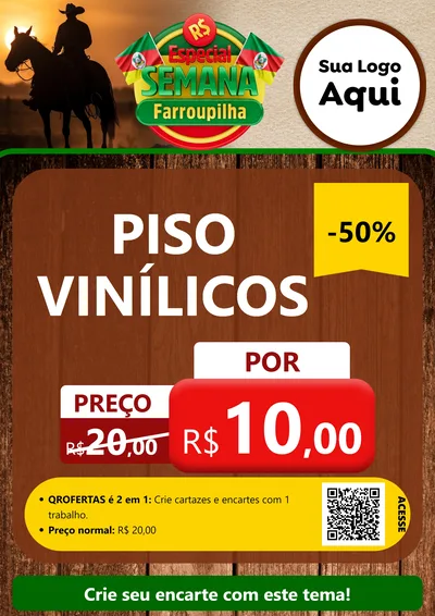 Modelo de Cartaz para Cartaz A4 Vertical com o tema Especial Semana Farroupilha para Material para Construção