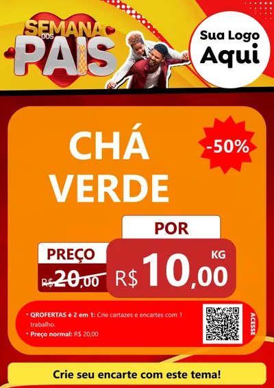 Modelo de Cartaz para Cartaz A4 Vertical com o tema Semana Dos Pais para Produtos Naturais