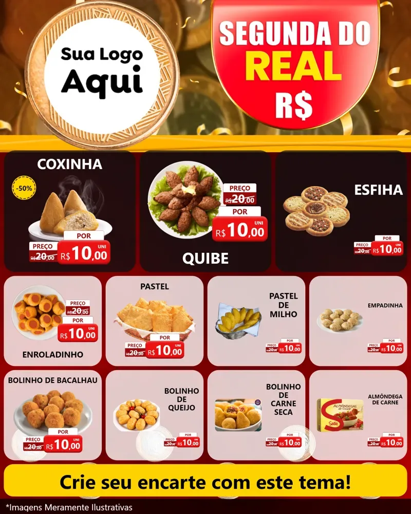 Modelo de Rede Social para Feed Instagram com o tema Segunda do Real para Salgadaria