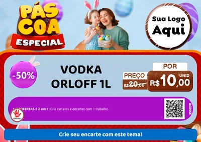 Modelo de Cartaz para Cartaz A4 Horizontal com o tema Páscoa Especial para Distribuidora de bebidas