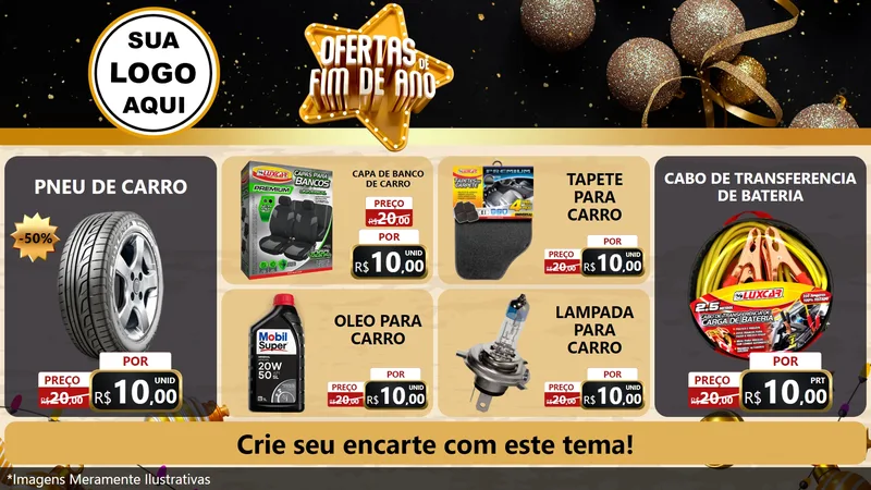 Modelo de TV para TV Horizontal com o tema Ofertas de Fim de Ano para Auto peças