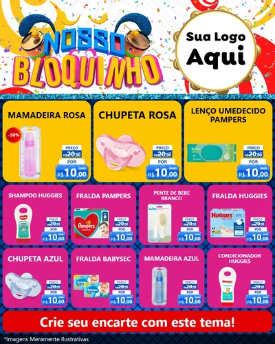 Modelo de Rede Social para Feed Instagram com o tema Nosso Bloquinho para Bebês