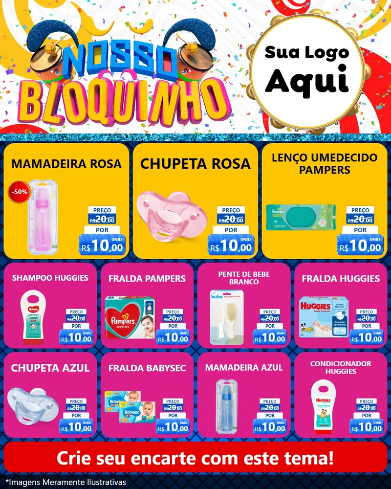 Modelo de Rede Social para Feed Instagram com o tema Nosso Bloquinho para Bebês