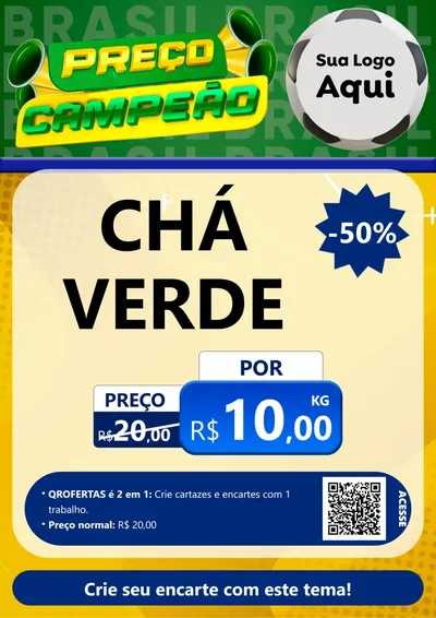 Modelo de Cartaz para Cartaz A4 Vertical com o tema Preço Campeão - Copa para Produtos Naturais