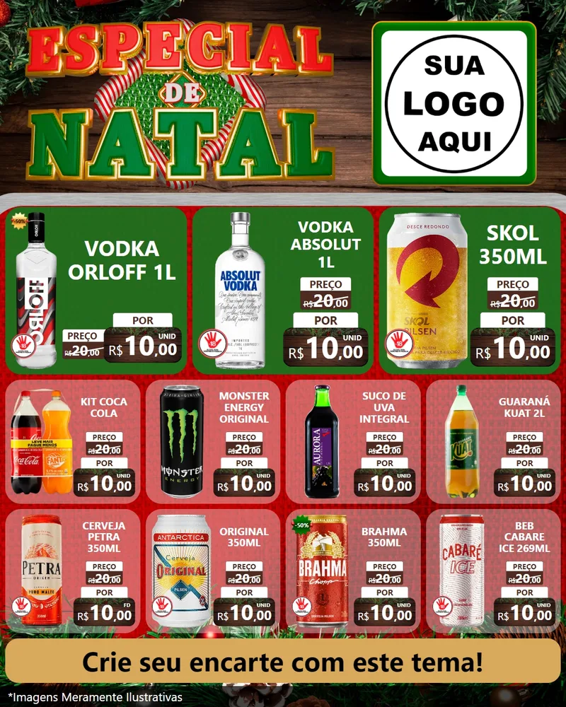 Modelo de Rede Social para Feed Instagram com o tema Especial de Natal para Distribuidora de bebidas