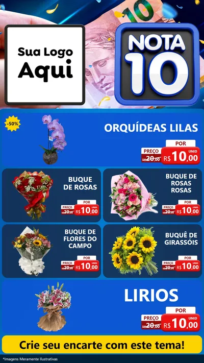 Modelo de TV para TV Vertical com o tema Nota 10 para Floricultura e jardim
