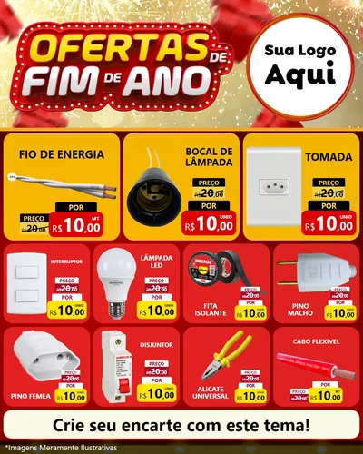 Modelo de Rede Social para Feed Instagram com o tema Ofertas de Fim de Ano para Materiais Elétricos