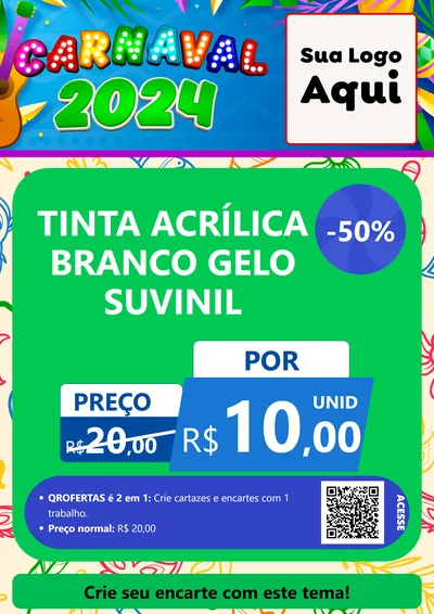 Modelo de Cartaz para Cartaz A4 Vertical com o tema Carnaval 2027 para Tintas e Ferramentas