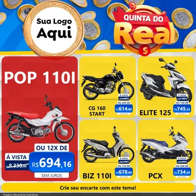Modelo de Rede Social para Feed Facebook com o tema Quinta do Real para Concessionaria de Motos