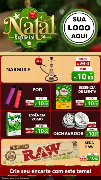 Modelo de TV para TV Vertical com o tema Natal Especial para Tabacaria
