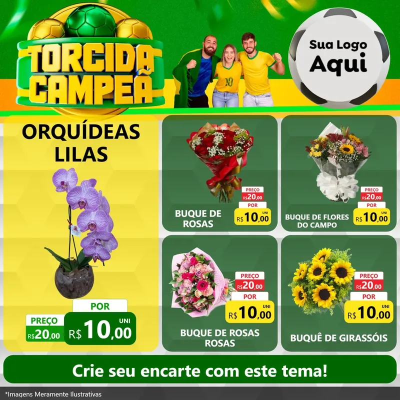 Modelo de Rede Social para Feed Facebook com o tema Torcida Campeã - Copa para Floricultura e jardim