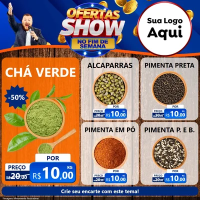 Modelo de Rede Social para Feed Facebook com o tema Ofertas Show No Fim De Semana para Produtos Naturais