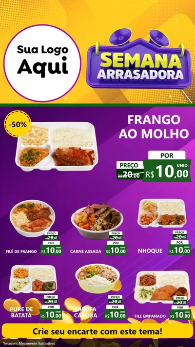 Modelo de Rede Social para Stories com o tema Semana Arrasadora para Restaurante