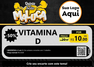 Modelo de Cartaz para Cartaz A4 Horizontal com o tema Quinta e Sexta Maluca para Farmácia