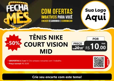 Modelo de Cartaz para Cartaz A4 Horizontal com o tema Fecha Mês para Calçados