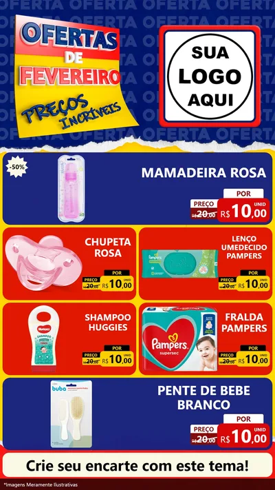 Modelo de TV para TV Vertical com o tema Ofertas de Fevereiro - Preços Incríveis para Bebês