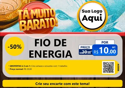 Modelo de Cartaz para Cartaz A4 Horizontal com o tema Está Muito Barato para Materiais Elétricos
