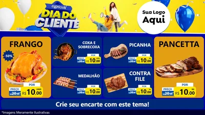 Modelo de TV para TV Horizontal com o tema Especial Dia do Cliente para Assados