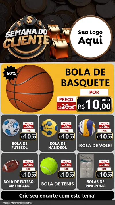 Modelo de Rede Social para Stories com o tema Semana do Cliente para Artigos Esportivos