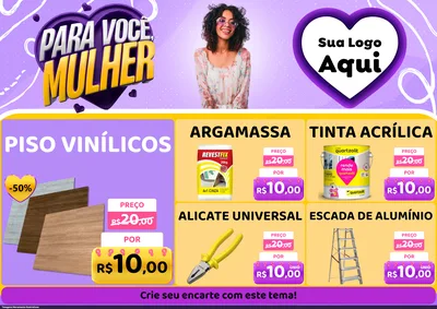 Modelo de Encarte para Encarte A4 Horizontal com o tema Para Você, Mulher para Material para Construção