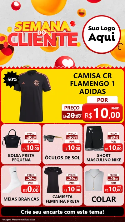 Modelo de Rede Social para Stories com o tema Semana do Cliente para Roupas e acessórios