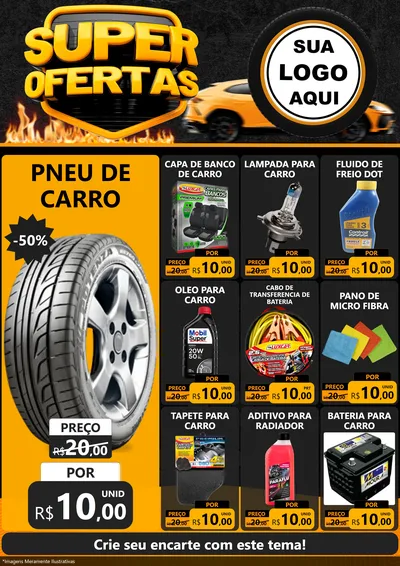 Modelo de Encarte para Encarte A4 Vertical com o tema Super Ofertas - Autopeças para Auto peças
