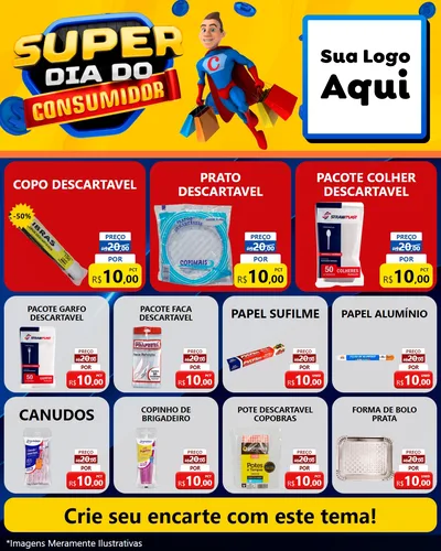 Modelo de Rede Social para Feed Instagram com o tema Super Dia do Consumidor para Embalagens