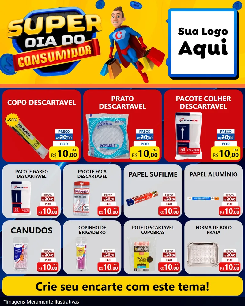 Modelo de Rede Social para Feed Instagram com o tema Super Dia do Consumidor para Embalagens