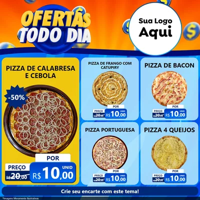 Modelo de Rede Social para Feed Facebook com o tema Ofertas Todo Dia para Pizzaria