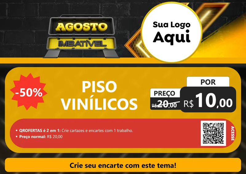 Modelo de Cartaz para Cartaz A4 Horizontal com o tema Agosto Imbatível para Material para Construção