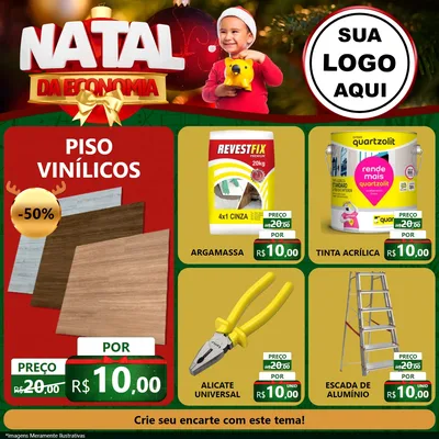Modelo de Rede Social para Feed Facebook com o tema Natal da Economia para Material para Construção