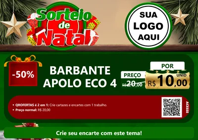 Modelo de Cartaz para Cartaz A4 Horizontal com o tema Sorteio de Natal para Armarinho e Aviamentos