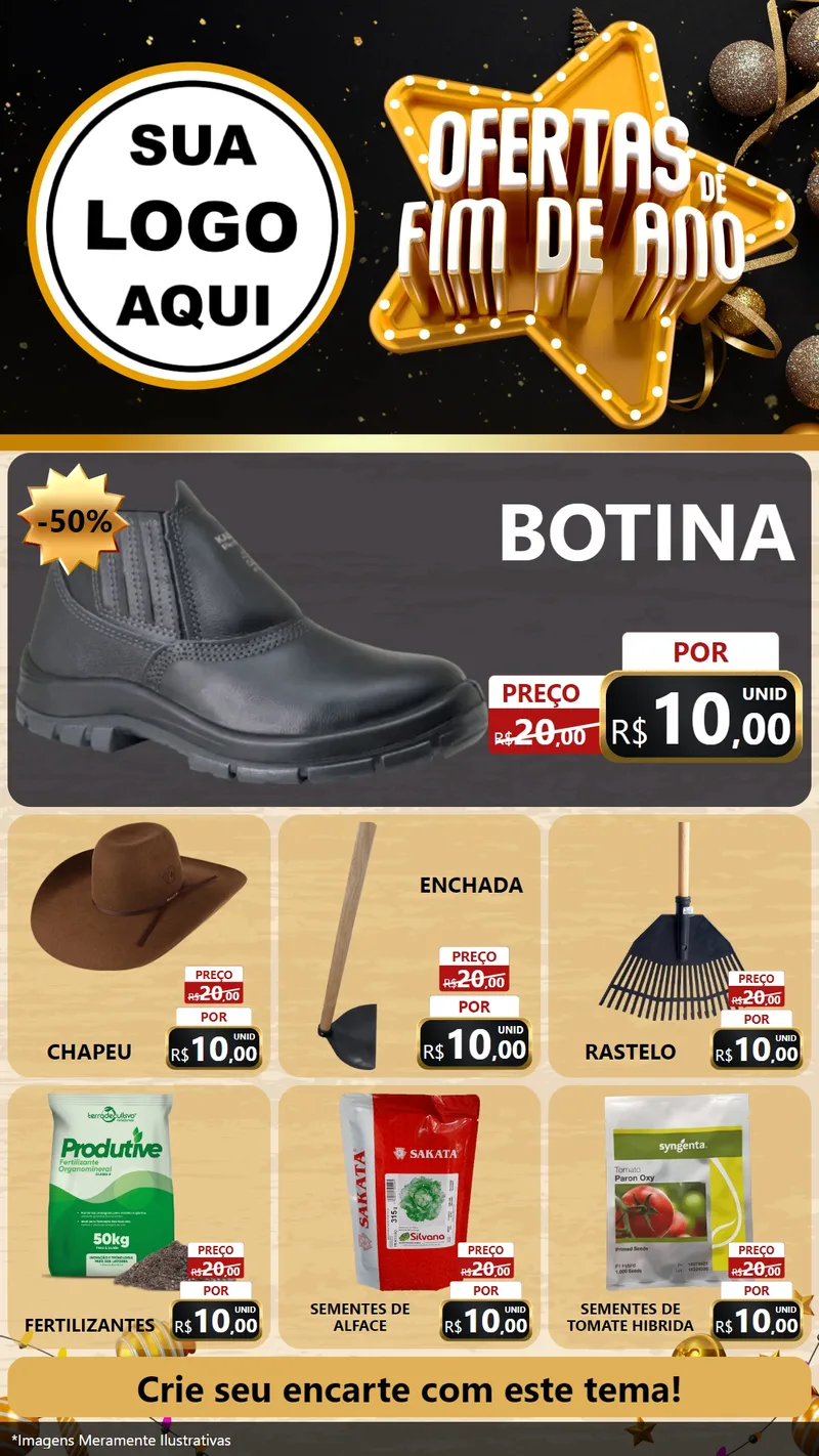 Modelo de Rede Social para Stories com o tema Ofertas de Fim de Ano para Agropecuária
