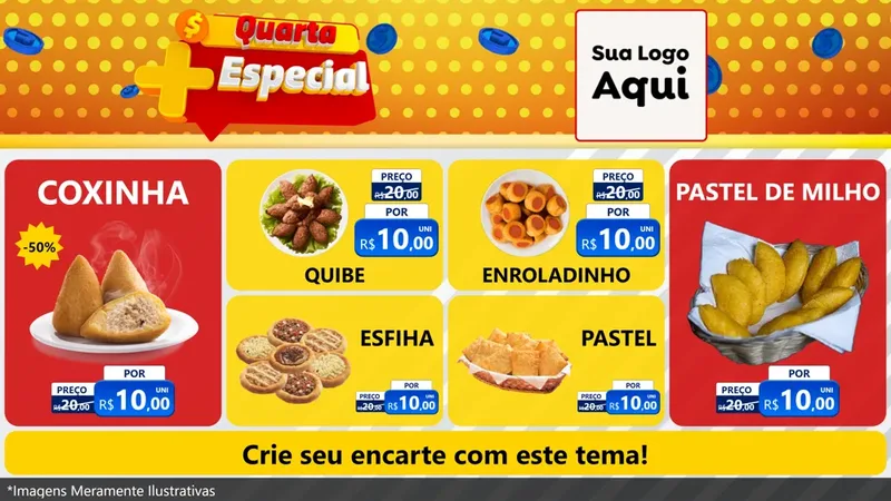 Modelo de TV para TV Horizontal com o tema Quarta Mais Especial para Salgadaria