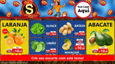 Modelo de TV para TV Horizontal com o tema Dia S - O Dia Mais Barato Do Mês para Hortifrúti