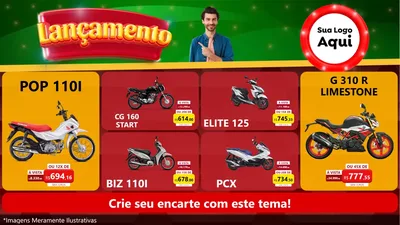 Modelo de TV para TV Horizontal com o tema Lançamento para Concessionaria de Motos