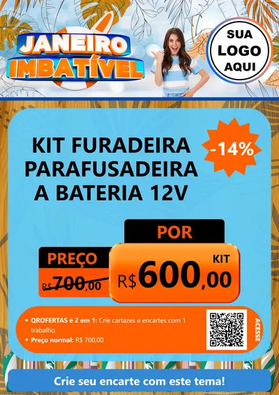 Modelo de Cartaz para Cartaz A4 Vertical com o tema Janeiro Imbatível para Maquinas e Ferramentas
