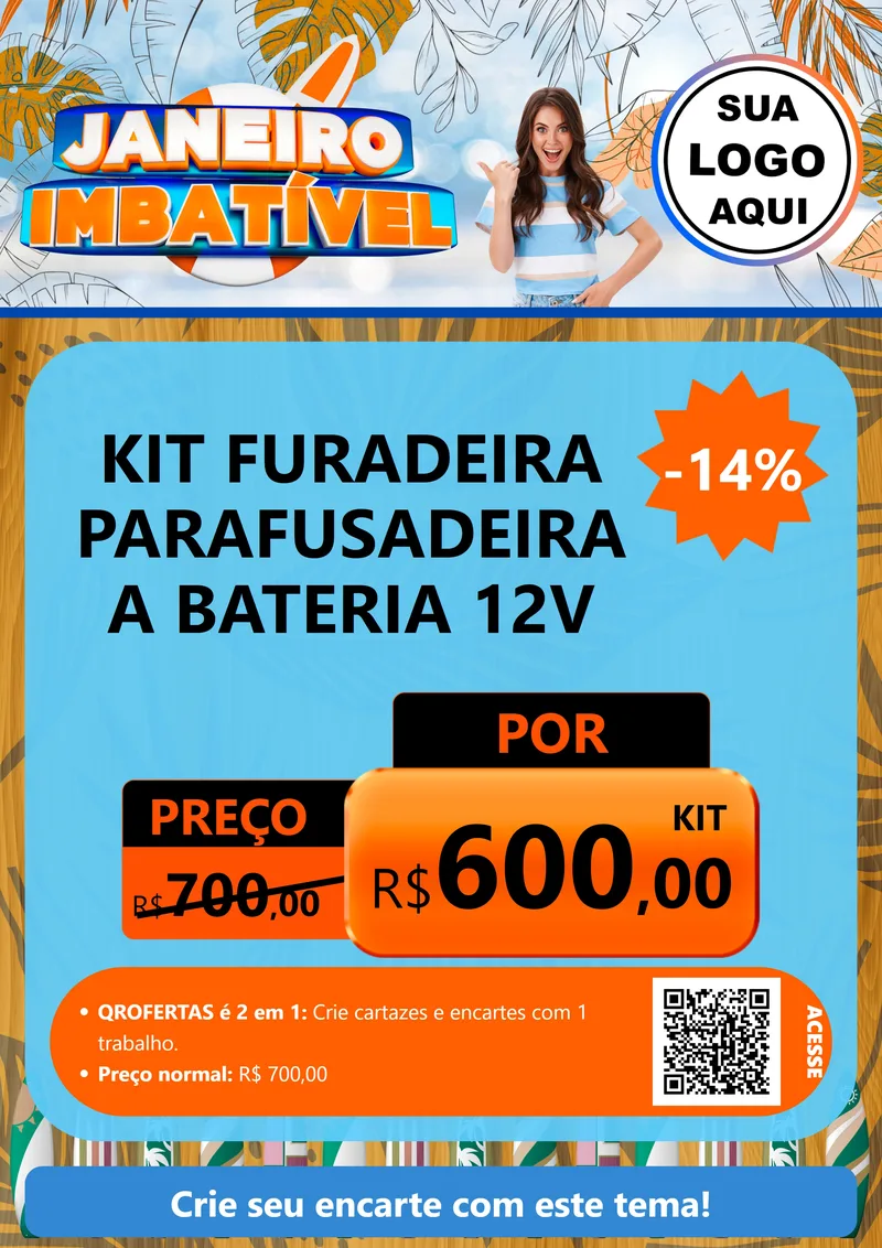 Modelo de Cartaz para Cartaz A4 Vertical com o tema Janeiro Imbatível para Maquinas e Ferramentas