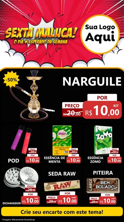 Modelo de Rede Social para Stories com o tema Sexta Maluca! para Tabacaria