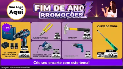 Modelo de TV para TV Horizontal com o tema Fim de Ano Promoções para Maquinas e Ferramentas