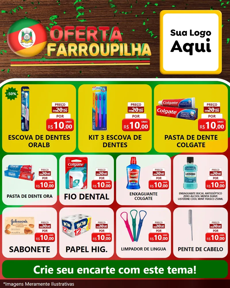 Modelo de Rede Social para Feed Instagram com o tema Oferta Farroupilha para Higiene Pessoal