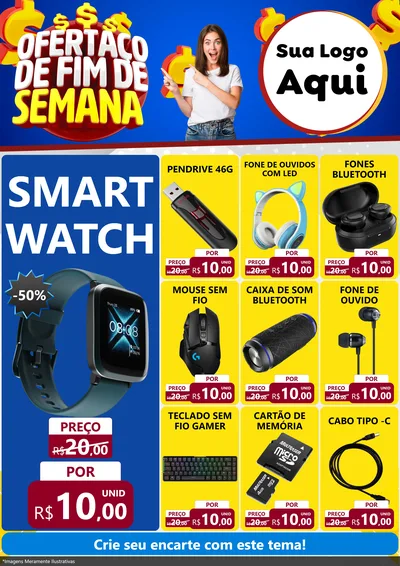 Modelo de Encarte para Encarte A4 Vertical com o tema Ofertaço de Fim de Semana para Informática