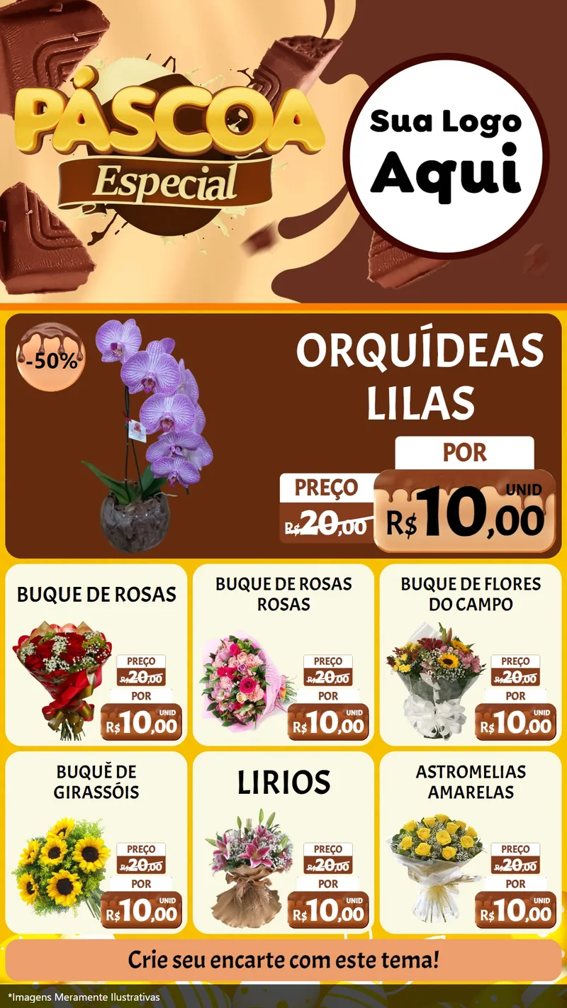 Modelo de Rede Social para Stories com o tema Páscoa Especial para Floricultura e jardim